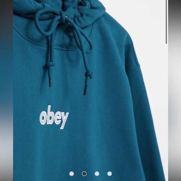 Obey Lowercase Hoodie in Blue Medium - Picture 6 of 8